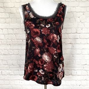 Miss Me Floral Rose Tank Top with Chain Details